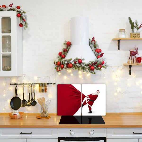 Tagliere in vetro temperato Regali di Babbo Natale 60x52 cm