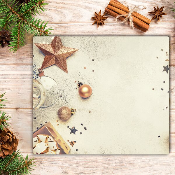 Tagliere in vetro temperato Palline di Natale 60x52 cm