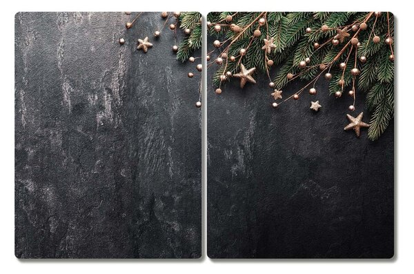 Tagliere in vetro Ornamenti di stelle di Natale dell'albero di Natale 60x52 cm