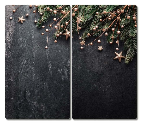 Tagliere in vetro Ornamenti di stelle di Natale dell'albero di Natale 60x52 cm