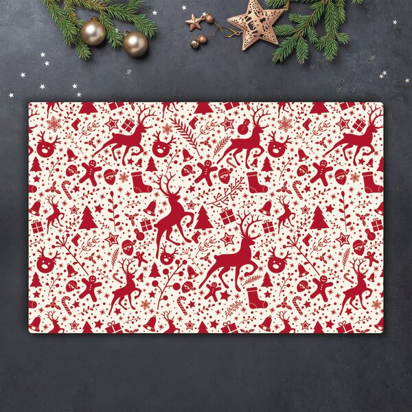 Tagliere in vetro Renna di Natale Decorazione invernale 60x52 cm