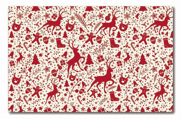 Tagliere in vetro Renna di Natale Decorazione invernale 60x52 cm