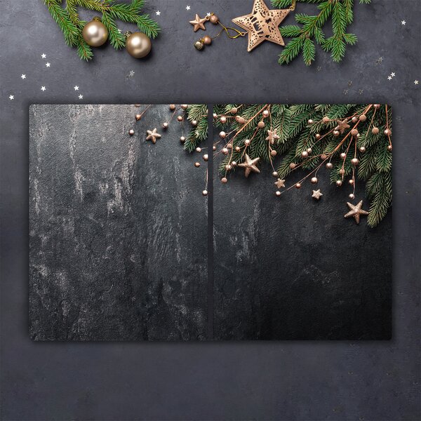 Tagliere in vetro Ornamenti di stelle di Natale dell'albero di Natale 60x52 cm