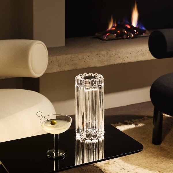 Tom Dixon Lampada da tavolo di design Press, dimmerabile, Chiaro / Trasparente, Soggiorno / Sala da pranzo, Vetro, Design, Lampada da tavolo