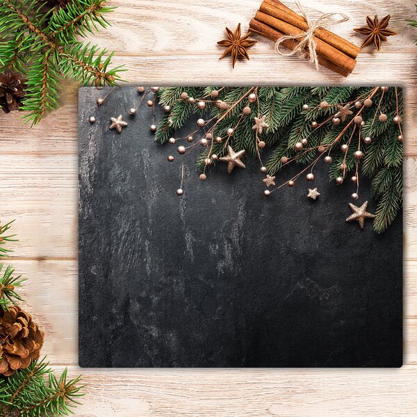 Tagliere in vetro Ornamenti di stelle di Natale dell'albero di Natale 60x52 cm