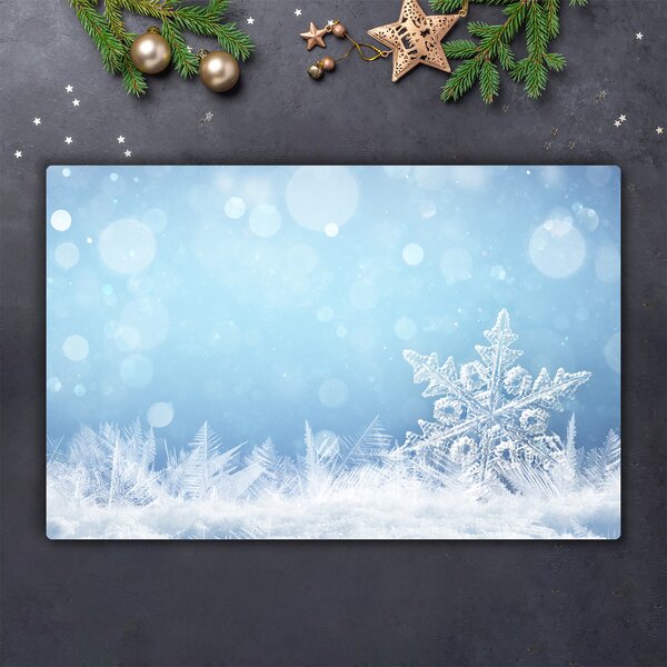 Tagliere in vetro Fiocchi di neve Inverno Neve 60x52 cm