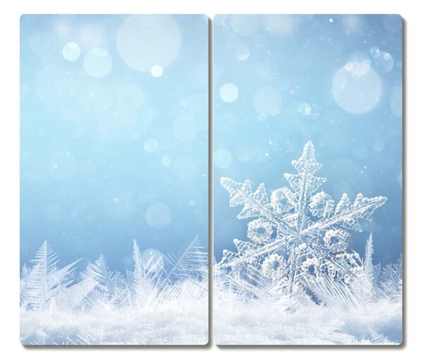 Tagliere in vetro Fiocchi di neve Inverno Neve 60x52 cm