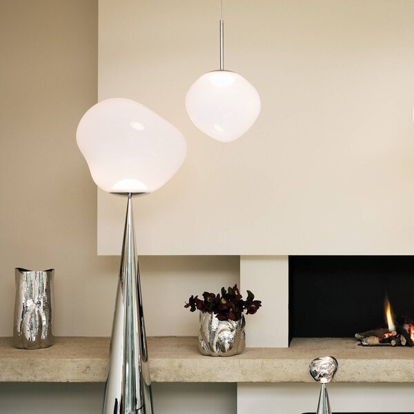 Tom Dixon Lampada a sospensione Melt, dimmerabile, Bianco / Opale, Soggiorno / Sala da pranzo, Plastica, Design, Lampada a sospensione