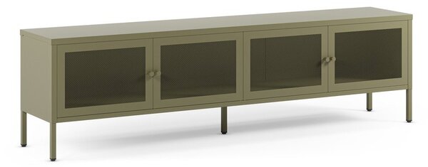 Mobile TV verde in metallo 160x50x35 cm Fayna – Marckeric
