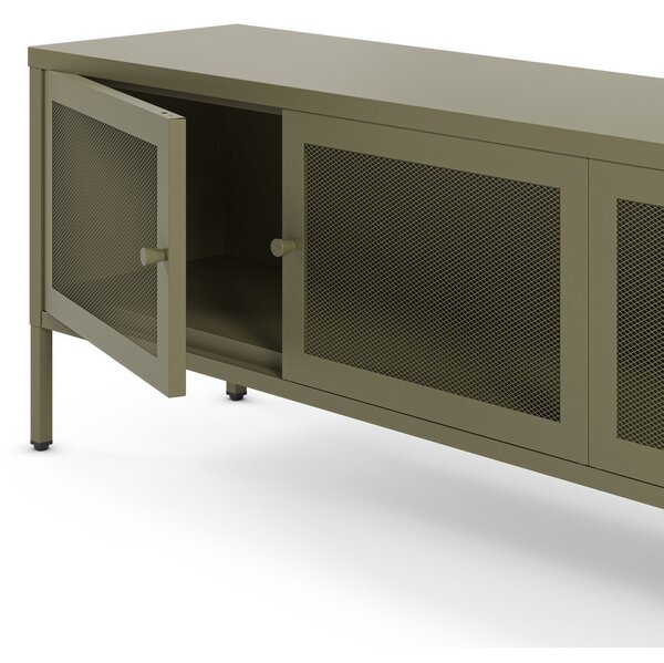 Mobile TV verde in metallo 160x50x35 cm Fayna – Marckeric