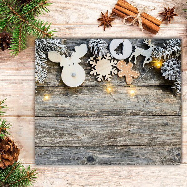 Tagliere in vetro Albero di Natale Decorazione dei regali di Natale 60x52 cm