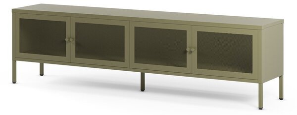 Mobile TV verde in metallo 160x50x35 cm Fayna – Marckeric