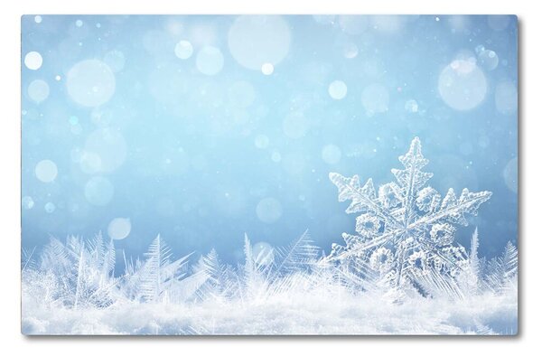 Tagliere in vetro Fiocchi di neve Inverno Neve 60x52 cm