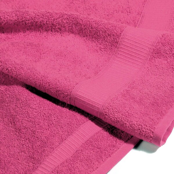 Asciugamano In Cotone Oceano 3 Pezzi Spugnissima Tinta Unita Fuxia Caleffi