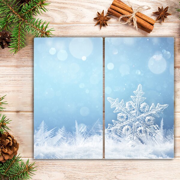 Tagliere in vetro Fiocchi di neve Inverno Neve 60x52 cm