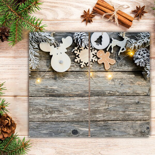 Tagliere in vetro Albero di Natale Decorazione dei regali di Natale 60x52 cm