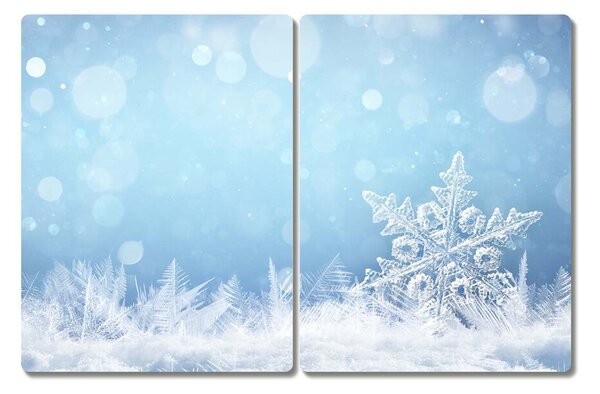 Tagliere in vetro Fiocchi di neve Inverno Neve 60x52 cm
