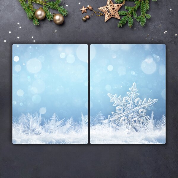 Tagliere in vetro Fiocchi di neve Inverno Neve 60x52 cm