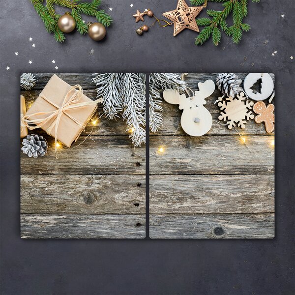 Tagliere in vetro Albero di Natale Decorazione dei regali di Natale 60x52 cm