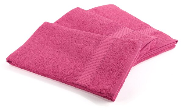 Asciugamano In Cotone Oceano 3 Pezzi Spugnissima Tinta Unita Fuxia Caleffi