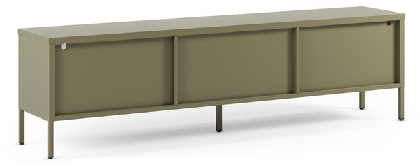 Mobile TV verde in metallo 160x50x35 cm Fayna – Marckeric