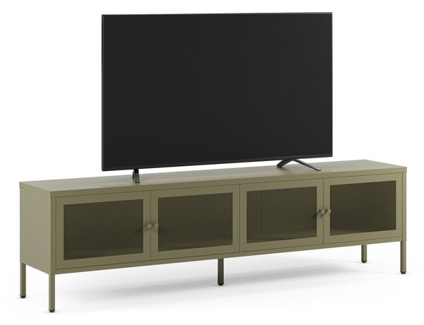 Mobile TV verde in metallo 160x50x35 cm Fayna – Marckeric