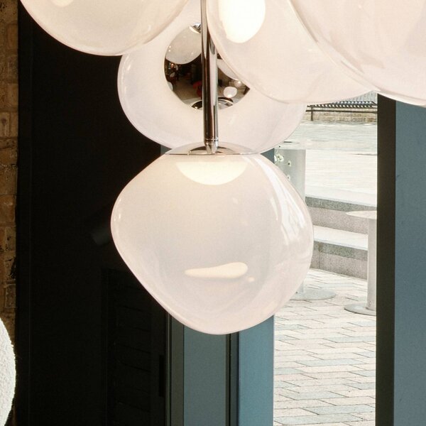 Tom Dixon Lampada a sospensione Melt, dimmerabile, Bianco / Opale, Soggiorno / Sala da pranzo, Plastica, Design, Lampada a sospensione