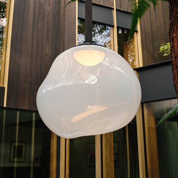 Tom Dixon Lampada da esterno a LED ricaricabile Melt large, opale, 57 cm Melt, dimmerabile, Bianco / Opale, Plastica, Design