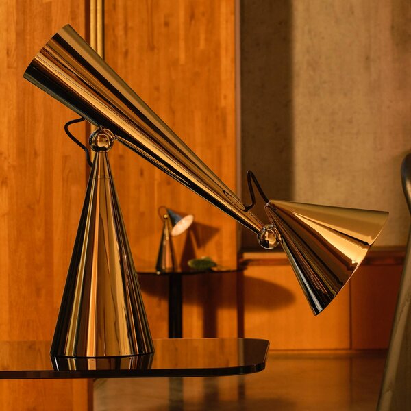Tom Dixon Lampada da tavolo di design Pose Task Light, dimmerabile, Ottone / Oro, Soggiorno / Sala da pranzo, Plastica, Design, Lampada da tavolo