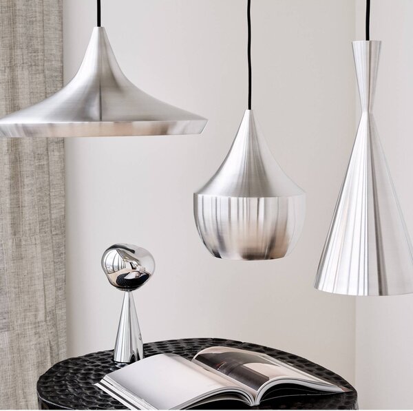 Tom Dixon Lampada a sospensione Beat, dimmerabile, Alluminio / Grigio / Zincato, Soggiorno / Sala da pranzo, Alluminio, Design, Lampada a sospensione