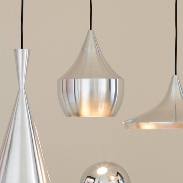 Tom Dixon Lampada a sospensione Beat, dimmerabile, Alluminio / Grigio / Zincato, Soggiorno / Sala da pranzo, Alluminio, Design, Lampada a sospensione