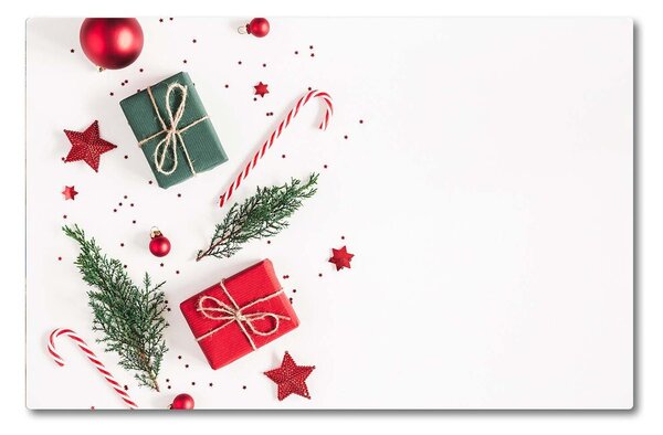 Tagliere in vetro Regalo Dolci Palle di Natale 60x52 cm