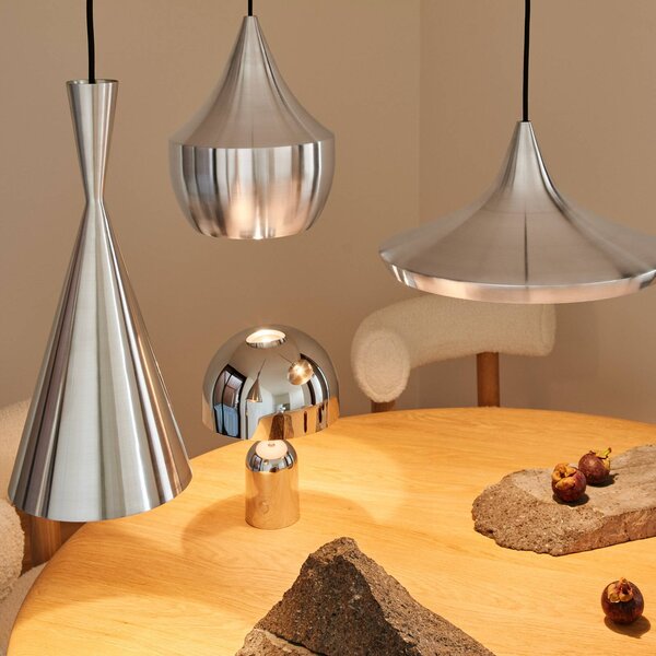 Tom Dixon Lampada a sospensione Beat, dimmerabile, Alluminio / Grigio / Zincato, Soggiorno / Sala da pranzo, Alluminio, Design, Lampada a sospensione