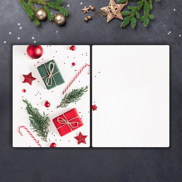 Tagliere in vetro Regalo Dolci Palle di Natale 60x52 cm