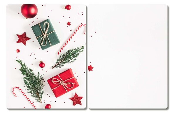 Tagliere in vetro Regalo Dolci Palle di Natale 60x52 cm