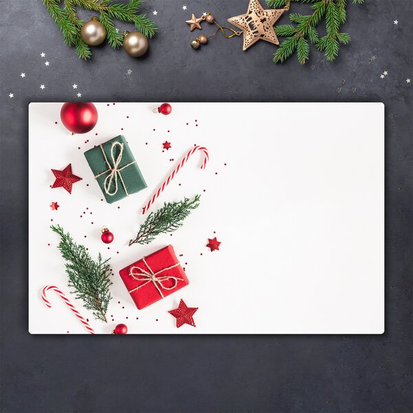 Tagliere in vetro Regalo Dolci Palle di Natale 60x52 cm