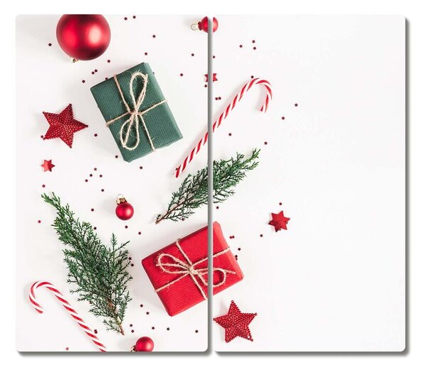 Tagliere in vetro Regalo Dolci Palle di Natale 60x52 cm