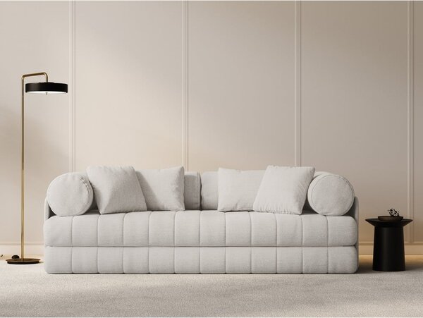 Divano beige allungabile con rivestimento in bouclé 206 cm Kemi – Cosmopolitan Design