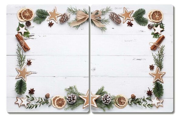 Tagliere in vetro temperato Pan di zenzero per le vacanze di Natale 60x52 cm
