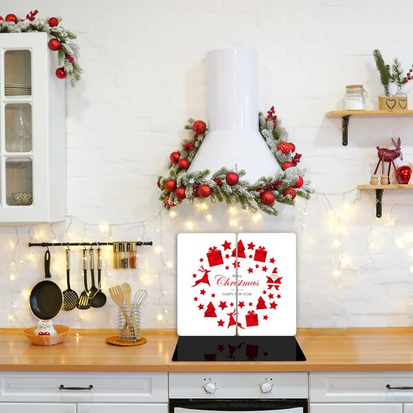 Tagliere in vetro Ornamenti per le vacanze di Natale 60x52 cm