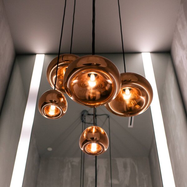 Tom Dixon Lampada a sospensione Void mini, dimmerabile, Rame, Soggiorno / Sala da pranzo, Rame, Design, Lampada a sospensione