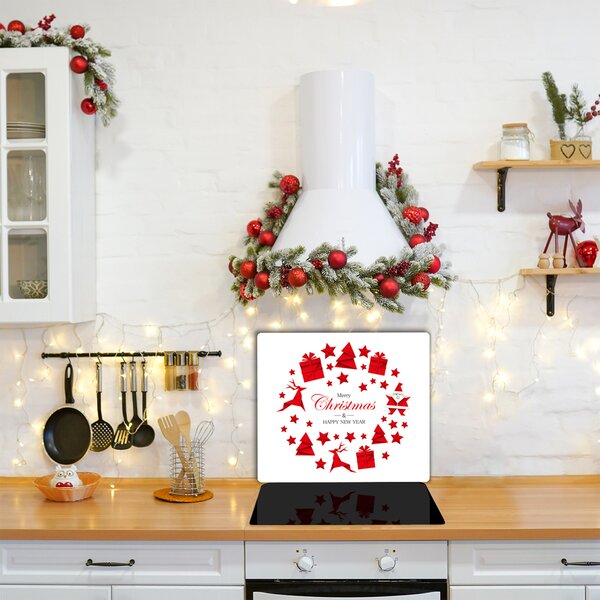 Tagliere in vetro Ornamenti per le vacanze di Natale 60x52 cm