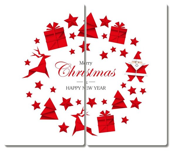Tagliere in vetro Ornamenti per le vacanze di Natale 60x52 cm