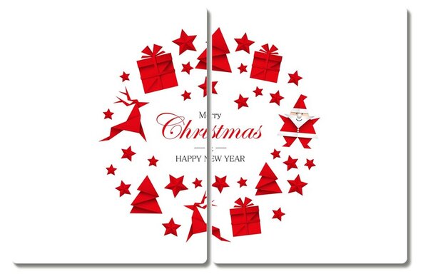 Tagliere in vetro Ornamenti per le vacanze di Natale 60x52 cm