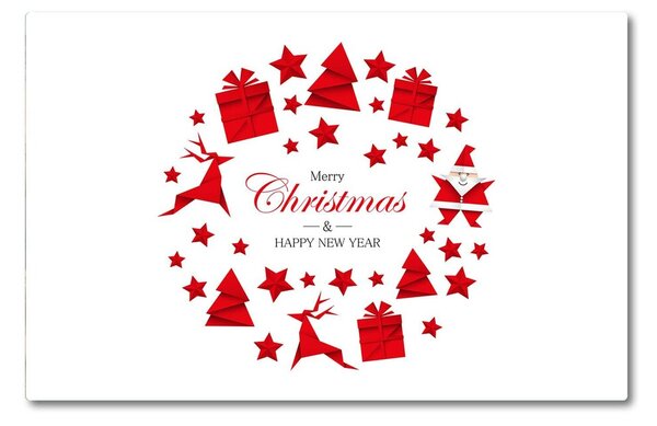 Tagliere in vetro Ornamenti per le vacanze di Natale 60x52 cm
