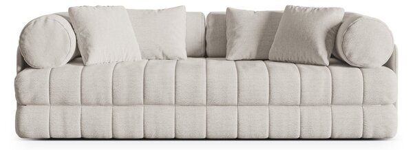 Divano beige allungabile con rivestimento in bouclé 206 cm Kemi – Cosmopolitan Design