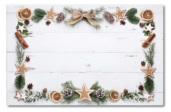 Tagliere in vetro temperato Pan di zenzero per le vacanze di Natale 60x52 cm