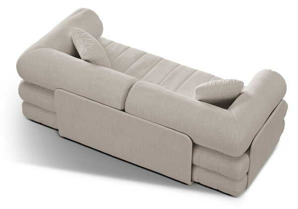 Divano beige allungabile con rivestimento in bouclé 206 cm Kemi – Cosmopolitan Design