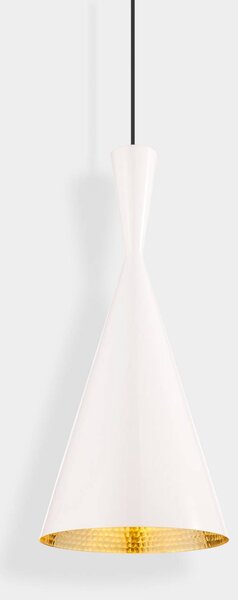 Tom Dixon lampada LED a sospensione Beat Tall, bianco, Ø 19 cm, ottone