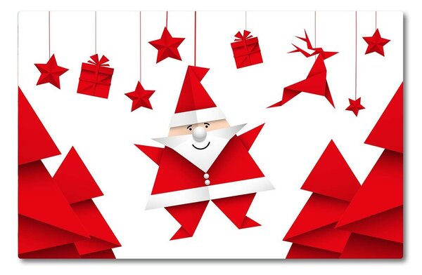Tagliere in vetro Vacanze Babbo Natale Regali 60x52 cm